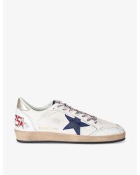 Golden Goose - Ballstar Star-embroidered Leather Low-top Trainers - Lyst