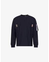 Sacai - Zip-Pocket Long-Sleeve Cotton T-Shirt - Lyst