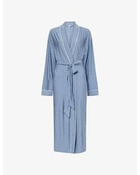 Eberjey - Gisele Printed Stretch-Jersey Robe - Lyst