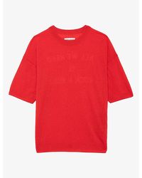 Zadig & Voltaire - Idaz Rhinestone-Embellished Short-Sleeve Cashmere Jumper - Lyst
