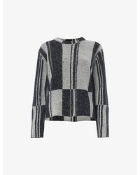 Whistles - Block Stripe Round-Neck Wool-Blend Jumper - Lyst