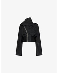 Rick Owens - Scarf Flight Suede Bomber Jacket - Lyst