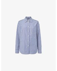 Whistles - Striped Relaxed-Fit Cotton Shirt - Lyst