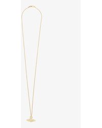 Vivienne Westwood - Thin Lines Flat Orb -toned Brass Necklace - Lyst