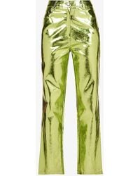 Amy Lynn - Lupe Straight-leg High-rise Faux-leather Trousers - Lyst