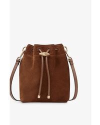 Jimmy Choo - Cinch Mini Suede Top-Handle Bucket Bag - Lyst