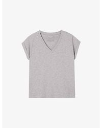 Whistles - Willa V-Neck Cotton-Jersey T-Shirt - Lyst