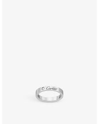 Cartier - C De Platinum And 0.03Ct Diamond Wedding Ring - Lyst