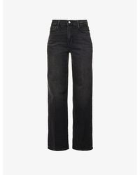 FRAME - Le Slim High-rise Wide-leg Regular-fit Stretch-denim Jeans - Lyst