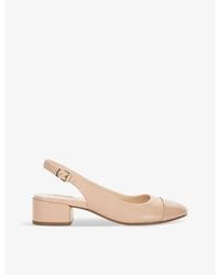 Dune - Casing Sling-Back Heeled Leather Ballet Flats - Lyst