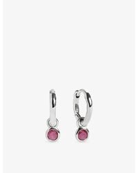 Monica Vinader - July Birthstone Sterling- And Ruby Huggie Earrings - Lyst