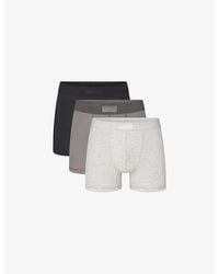 Skims - Branded-Waistband 3In Pack Of Three Stretch-Cotton Boxer Briefs - Lyst