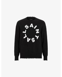 AllSaints - Tiago Logo-motif Relaxed-fit Knitted Jumper - Lyst