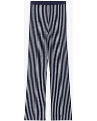 Claudie Pierlot - Miniscule High-rise Wide-leg Stretch-knit Trousers - Lyst