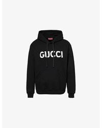 Gucci - Logo Text-Embroidered Cotton Hoody - Lyst