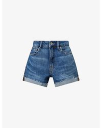 GOOD AMERICAN - Good Girlfriend Mid-Rise Denim Shorts - Lyst