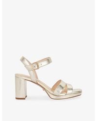Dune - Manifesting Metallic-Leather Platform Heeled Sandals - Lyst
