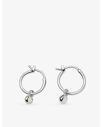 Missoma - June Birthstone Mini Charm Plated Brass And Moonstone Hoop Earrings - Lyst