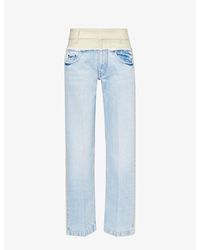 Stella McCartney - Contrast-panel Side-stripe Straight-leg Jeans - Lyst
