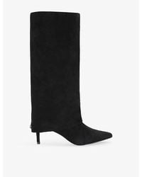 Kurt Geiger - Maggie Fold Suede Knee-High Boots - Lyst