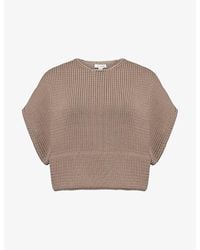 Alaïa - Short-Sleeve Cropped Cotton-Blend Knit Top - Lyst