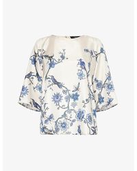 Weekend by Maxmara - Floral-print Relaxed-fit Silk-satin Top - Lyst