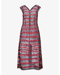 Simone Rocha - Ripple Embroidered Mesh Midi Dress - Lyst