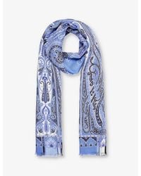 Etro - Paisley-print Fringed Cashmere And Silk-blend Scarf - Lyst