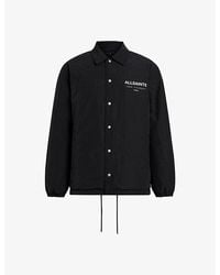 AllSaints - Underground Logo-print Padded Cotton-blend Coach Jacket X - Lyst