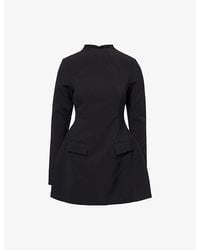 Odd Muse - Split-Sleeve Long-Sleeve Woven Mini Dress - Lyst