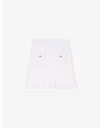 Maje - Textured Knitted Mini Skirt - Lyst