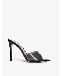 Gianvito Rossi - Elle Leather And Pvc Heeled Mules - Lyst