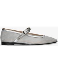 Le Monde Beryl - Round-toe Mesh And Patent-leather Mary-jane Flats - Lyst