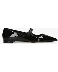 Manolo Blahnik - Campari Pointed-toe Patent Leather Ballet Flats - Lyst