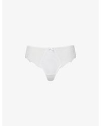 Panache - Ana High-Rise Floral-Embroidered Stretch-Lace Thong - Lyst