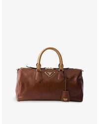 Prada - Large Leather Top Handle Bag - Lyst
