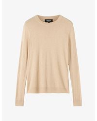 Whistles - Annie Sparkle Round-Neck Metallic-Woven Top - Lyst