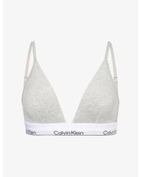 Calvin Klein - Icon Unlined Cotton-Modal Jersey Triangle Bralette - Lyst