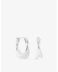 Astrid & Miyu - Illusion Twist-Plated Sterling- Huggies - Lyst