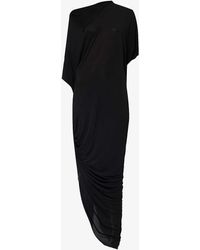 Rick Owens - Asymmetric Drop-shoulder Stretch-woven Maxi Dress - Lyst