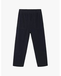 The White Company - The Company Elasticated-Waist Tapered-Leg Mid-Rise Organic-Cotton Corduroy Trousers - Lyst