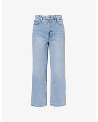 FRAME - The Wide Five-Pockets Wide-Leg High-Rise Stretch-Denim Jeans - Lyst