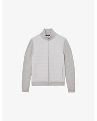 Reiss - Townsend Funnel-Neck Ribbed-Neck Jacket - Lyst