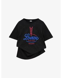 Loewe - Brand-Print Relaxed-Fit Woven T-Shirt - Lyst