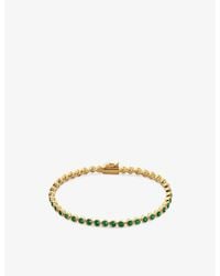 Monica Vinader - Gemstone Essential Tennis 18Ct-Plated Vermeil Sterling- And Onyx Bracelet - Lyst