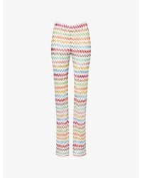 Missoni - Flared-Leg Chevron Knitted Trousers - Lyst