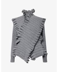 A.W.A.K.E. MODE - Front-Panel Pleats Wool And Cashmere Knitted Jumper - Lyst