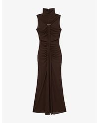 Reiss - Colette Ruched Sleeveless Stretch-Woven Maxi Dress - Lyst