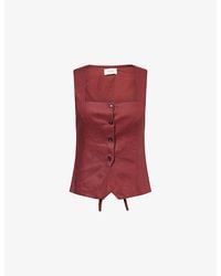 Dissh - Fran Square-Neck Linen Waistcoat - Lyst