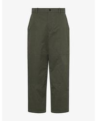 Bottega Veneta - Contrast-Stitch Wide-Leg Cotton Trousers - Lyst